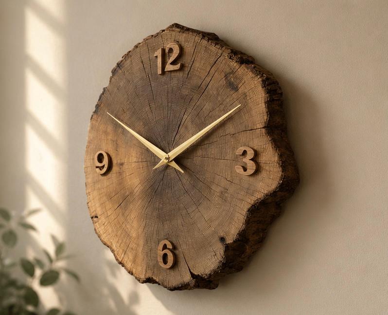 Tree Slice Wall Clock
