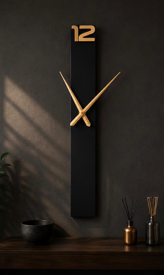 Noir Gold Plank Clock