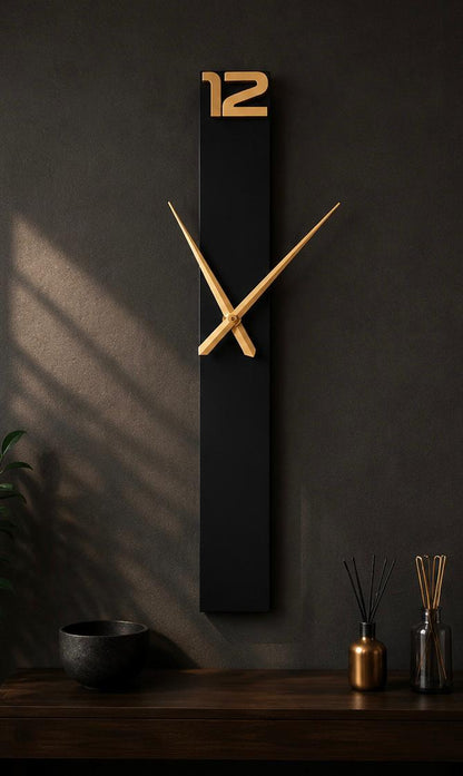 Noir Gold Plank Clock