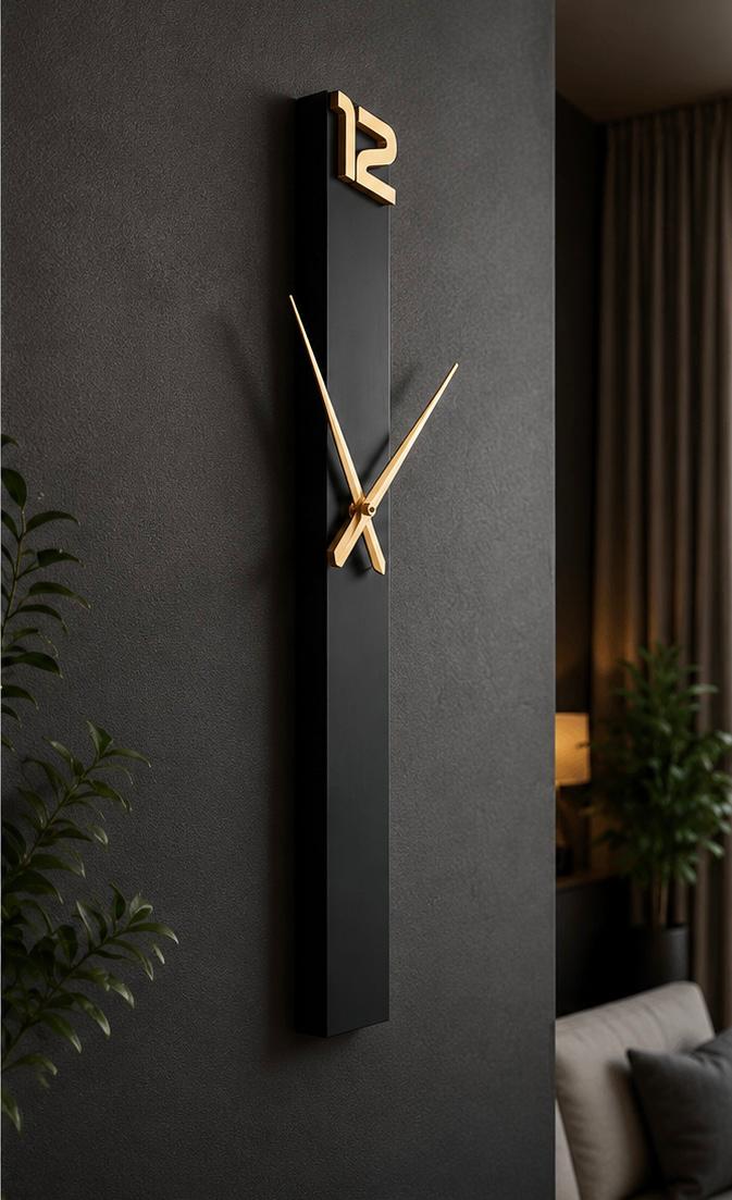 Noir Gold Plank Clock
