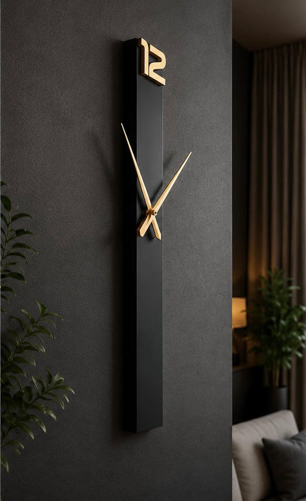 Noir Gold Plank Clock