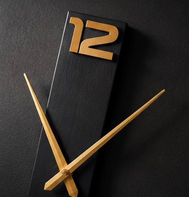 Noir Gold Plank Clock