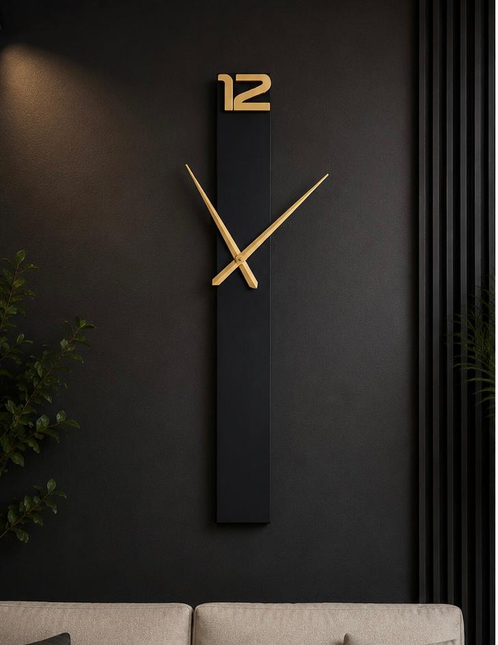 Noir Gold Plank Clock