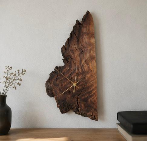 The Wildgrain Clock | Live Edge Walnut Wall Clock | Handcrafted Natural Wood Clock | Rustic Home Decor