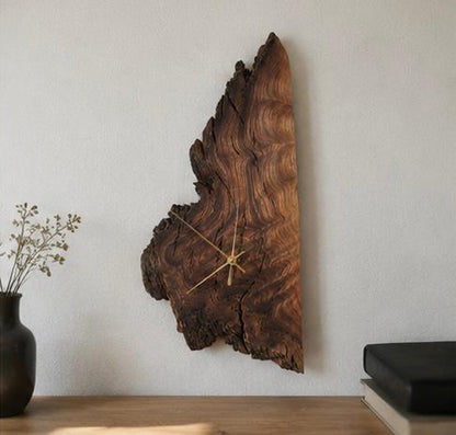 The Wildgrain Clock | Live Edge Walnut Wall Clock | Handcrafted Natural Wood Clock | Rustic Home Decor