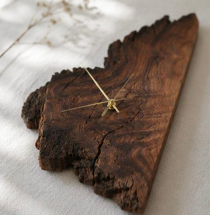 The Wildgrain Clock | Live Edge Walnut Wall Clock | Handcrafted Natural Wood Clock | Rustic Home Decor