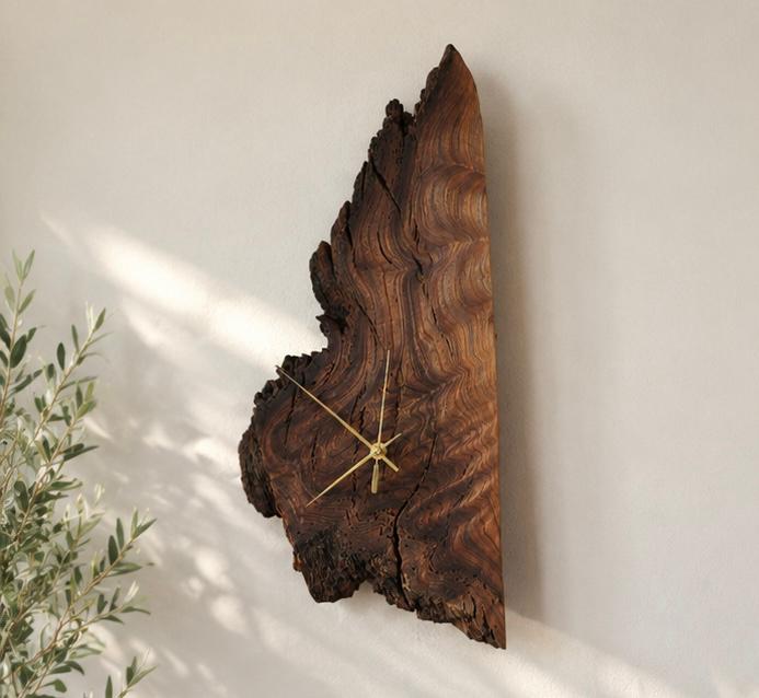 The Wildgrain Clock | Live Edge Walnut Wall Clock | Handcrafted Natural Wood Clock | Rustic Home Decor