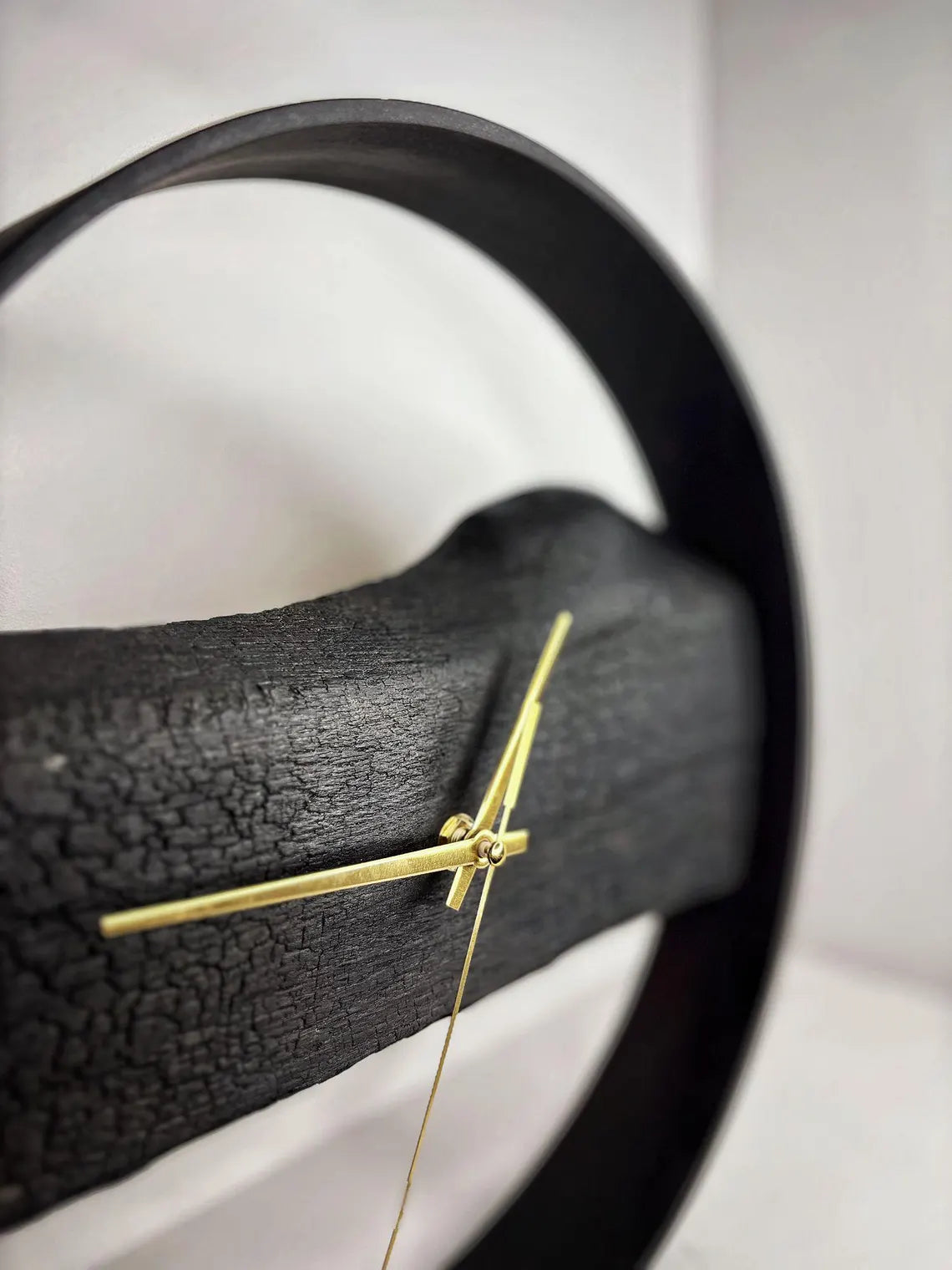 Handcrafted Black Fired Wood Designer Clock